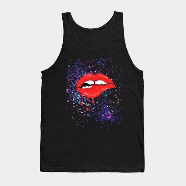 Space lips Tank Top by deadlydelicatedesigns